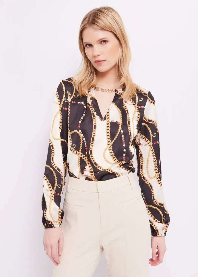 Blusa in raso stampato