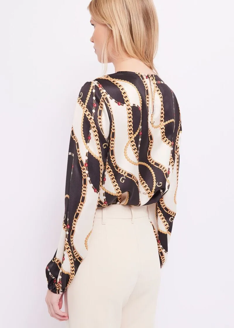 Blusa in raso stampato