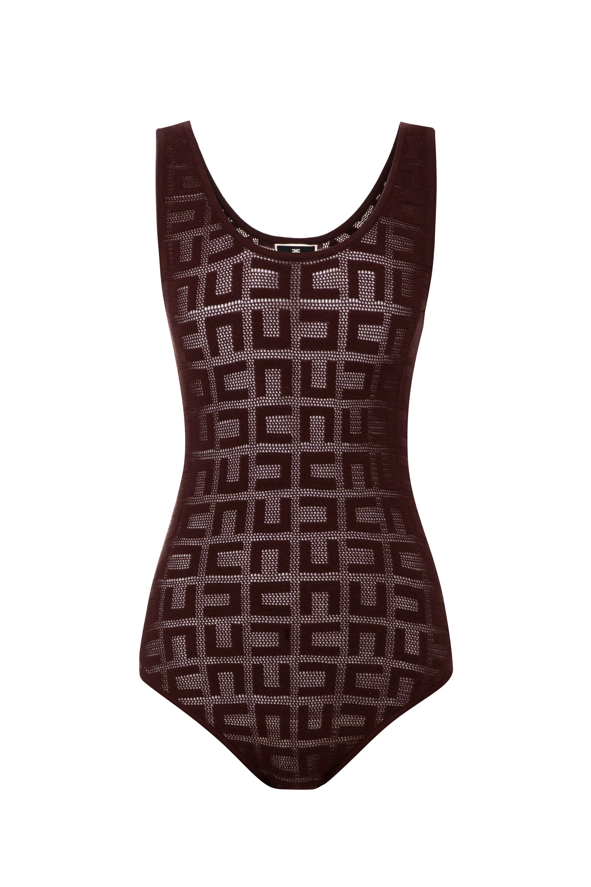 Body smanicato logo in punto rete