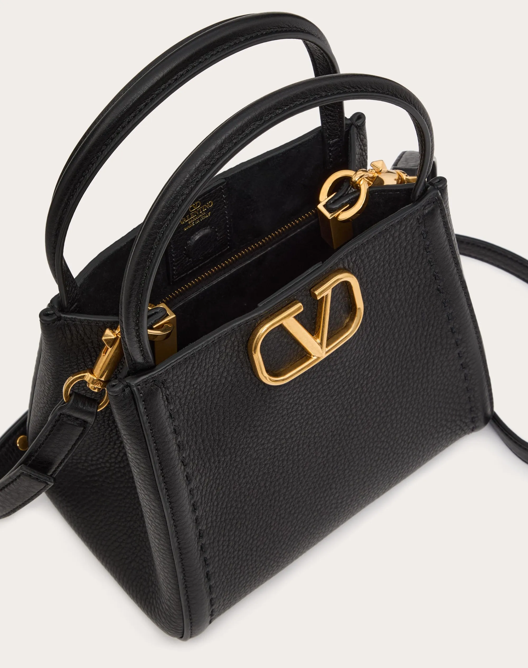 BORSA A MANO PICCOLA VALENTINO GARAVANI ALLTIME IN VITELLO GRANATO