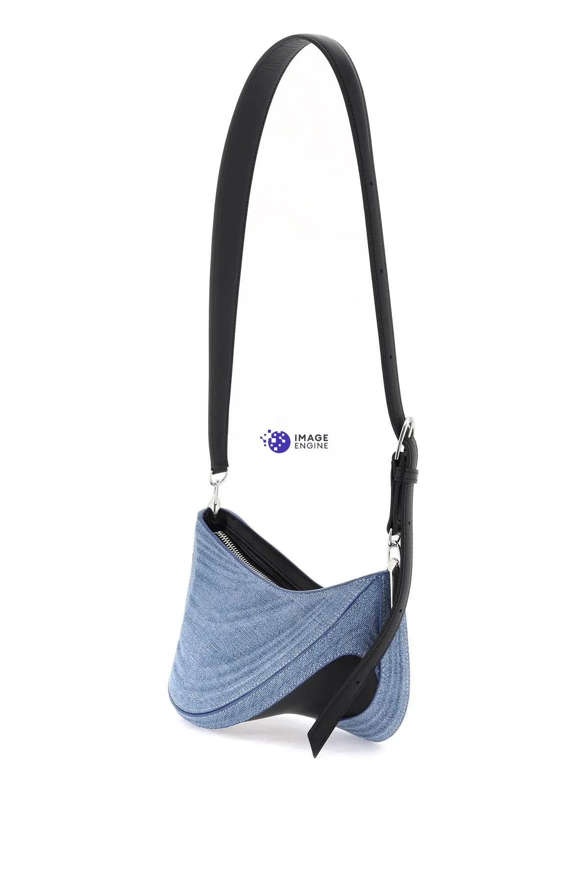 Borsa a spalla small Denim Spiral Curve 01