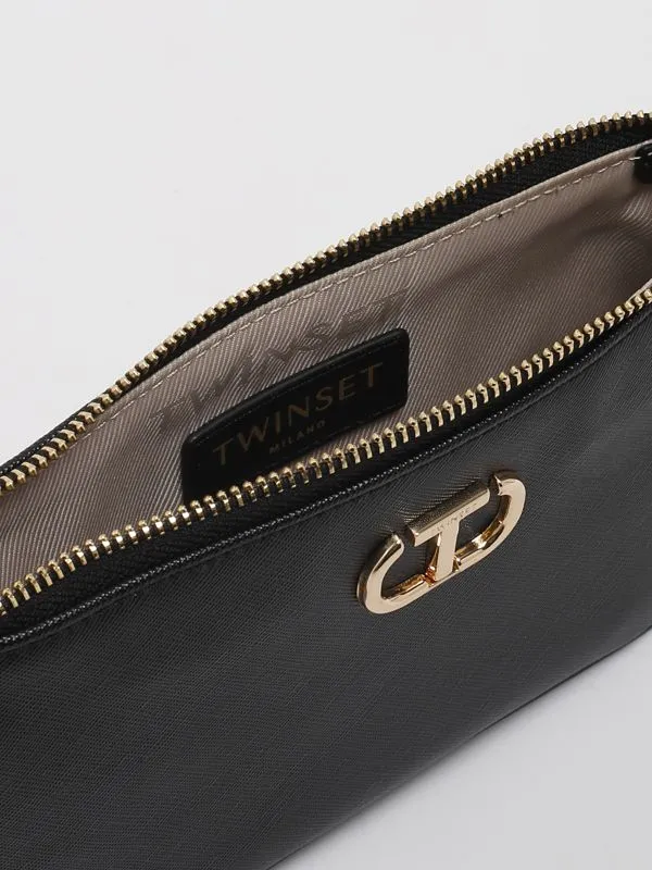Borsa donna Twinset Petite in ecopelle con catena Nero