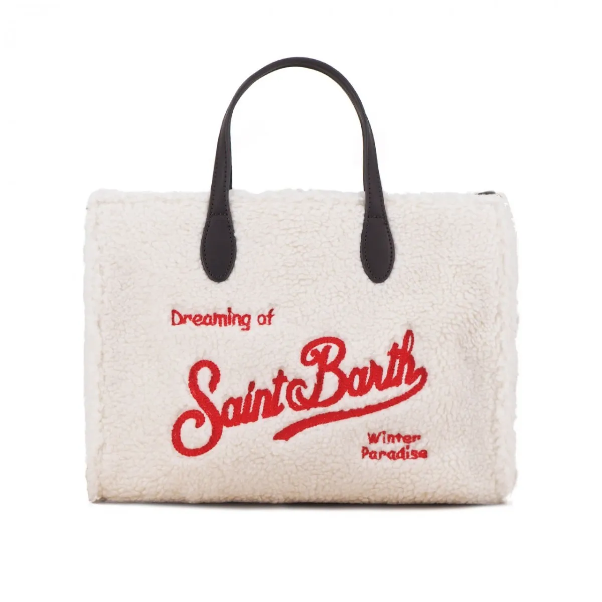 Borsa In Tessuto Sherpa Bianco