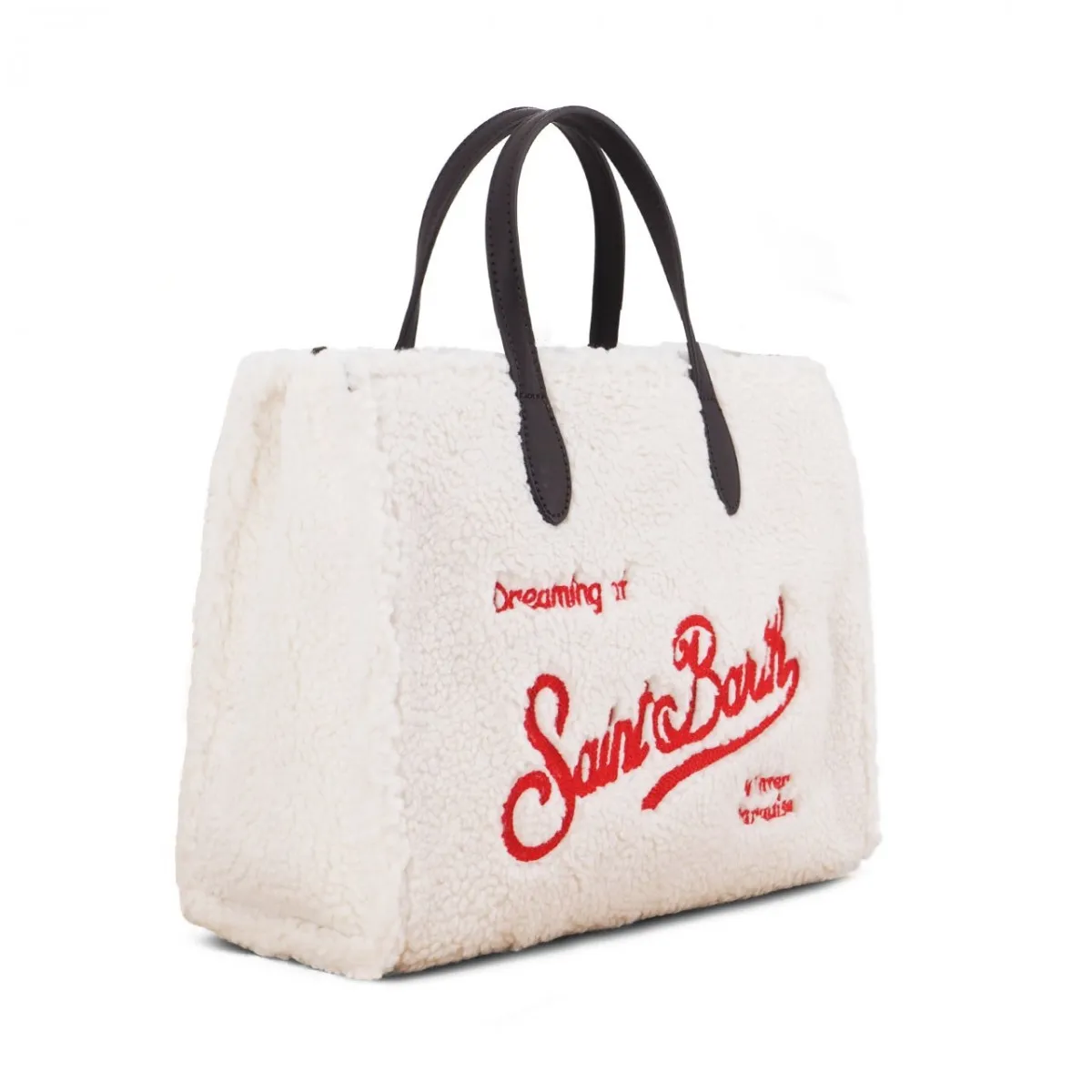 Borsa In Tessuto Sherpa Bianco