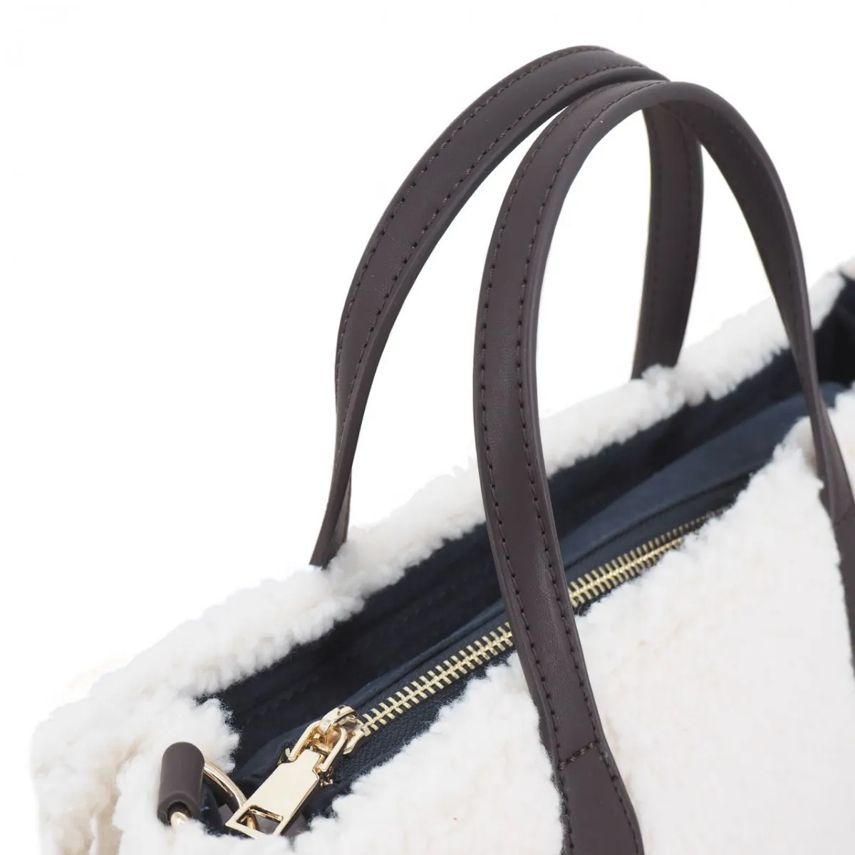 Borsa In Tessuto Sherpa Bianco