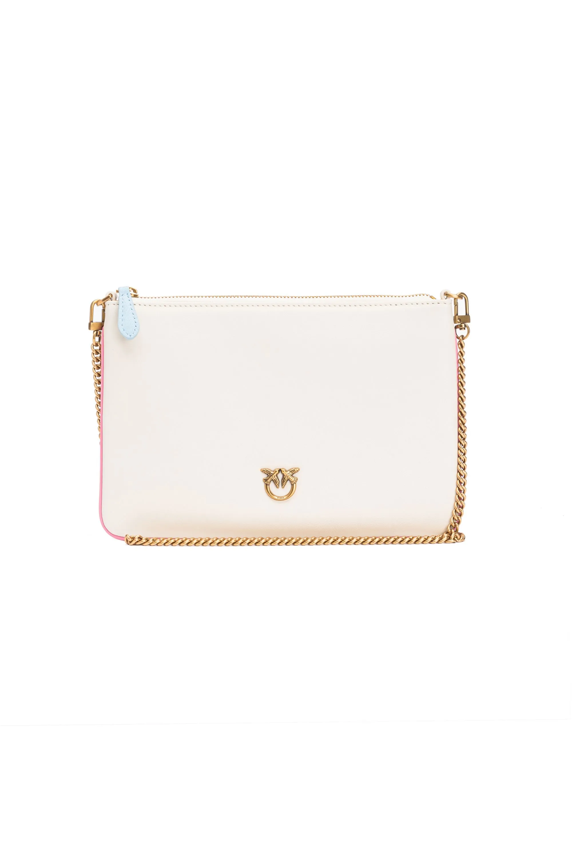 BORSA PANNA "FLAT" CON PROFILI MULTICOLOR IN PELLE