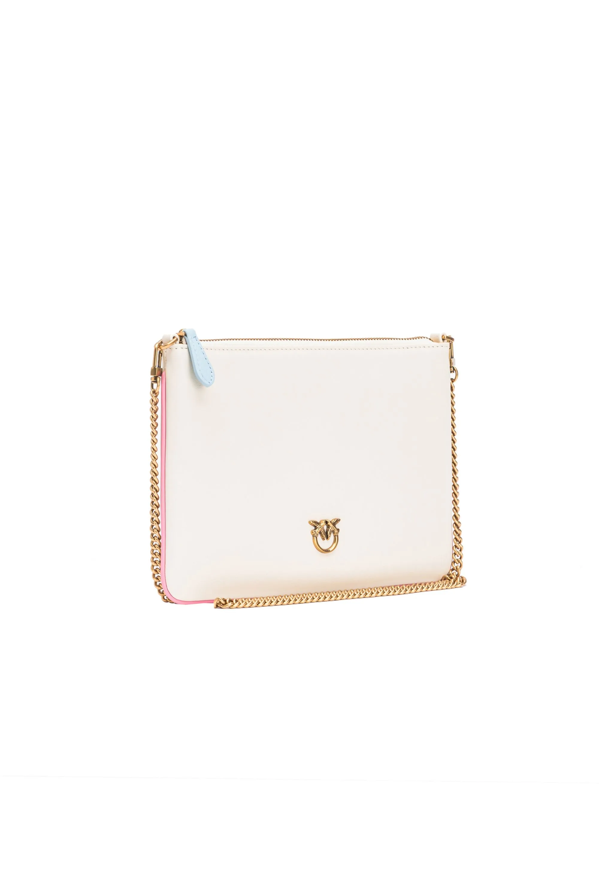 BORSA PANNA "FLAT" CON PROFILI MULTICOLOR IN PELLE