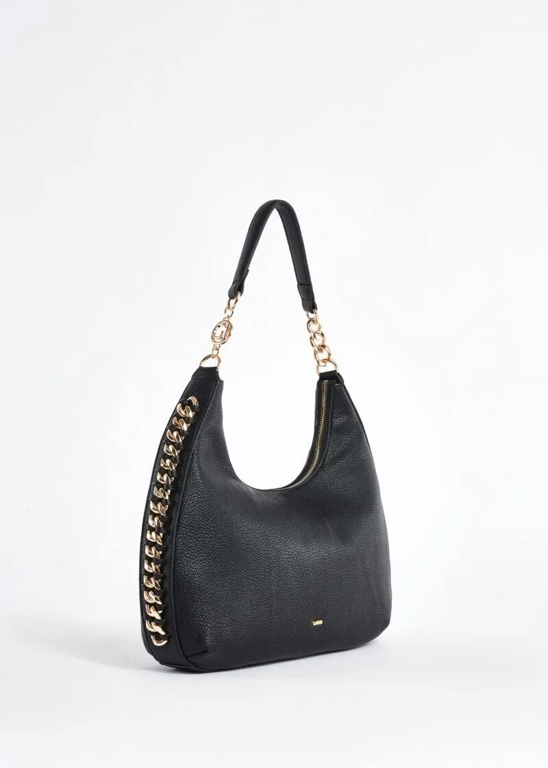 Borsa shoulder in similpelle con catena