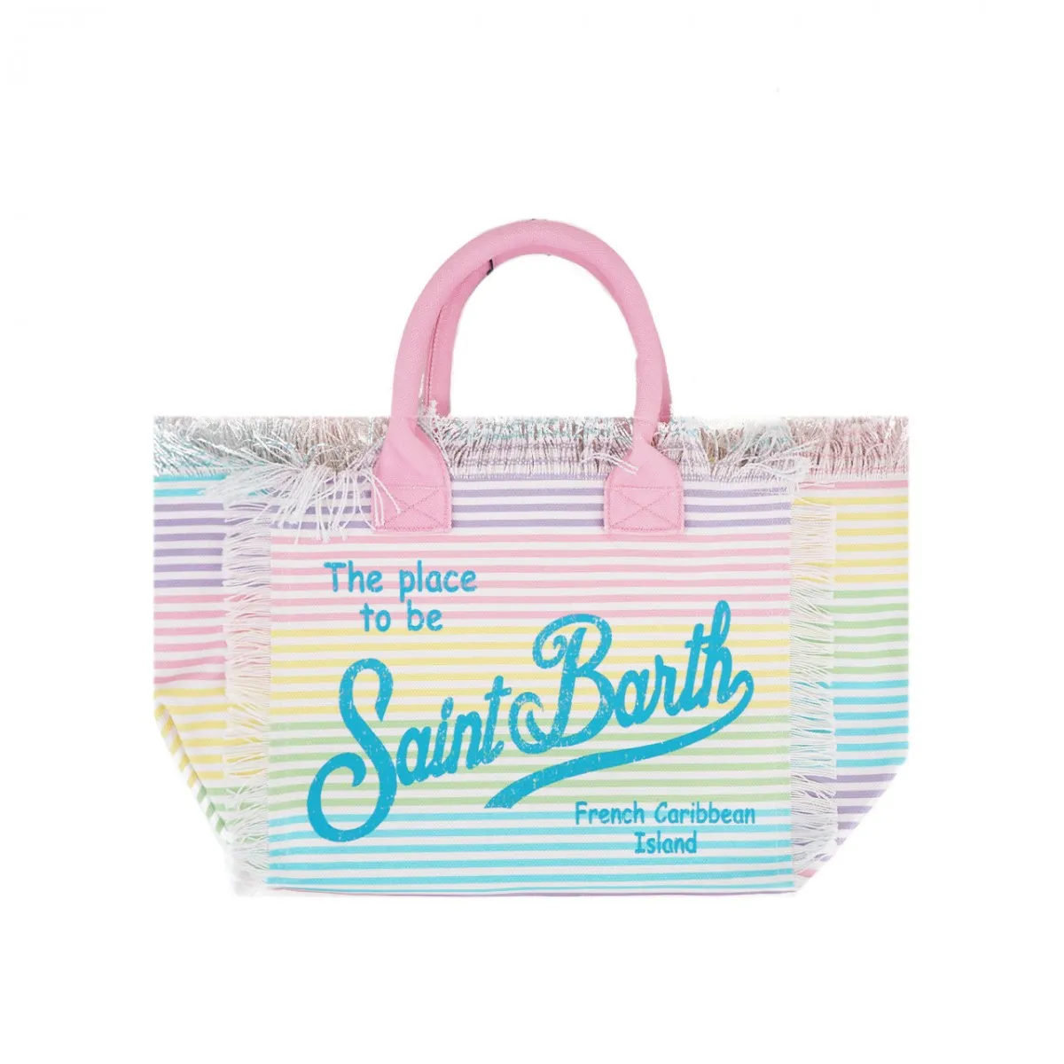 Borsa Vanity In Canvas A Righe Multistripe, Multi