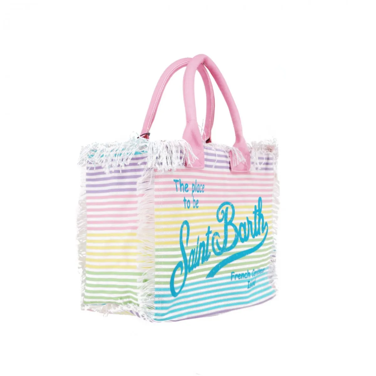 Borsa Vanity In Canvas A Righe Multistripe, Multi