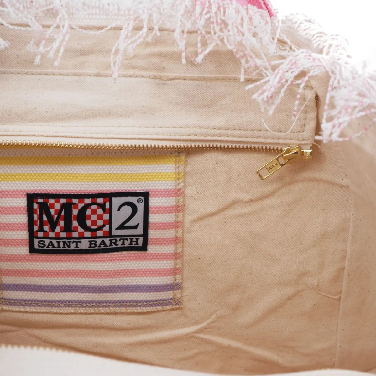 Borsa Vanity In Canvas A Righe Multistripe, Multi