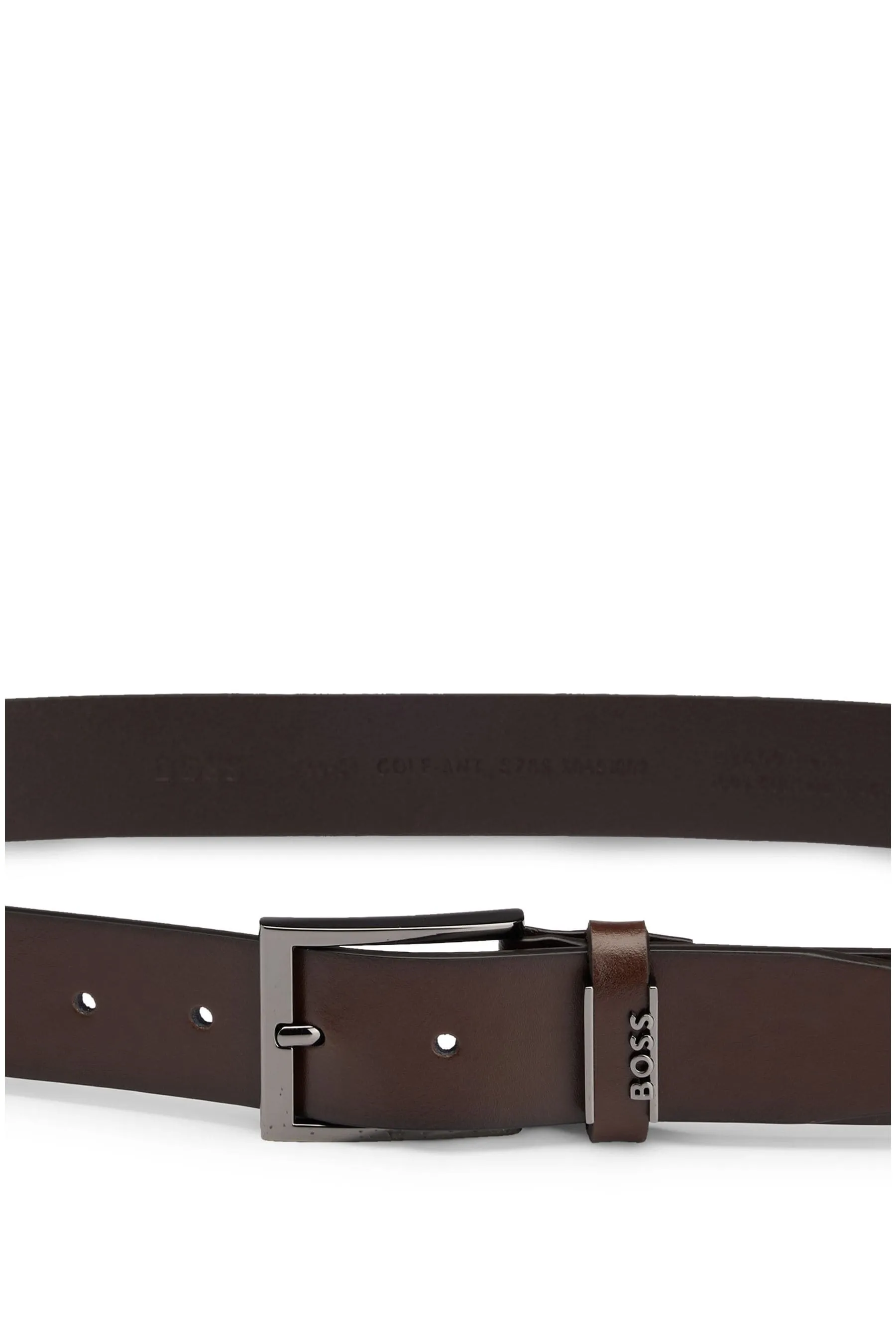 BOSS - Cintura con logo in pelle italiana