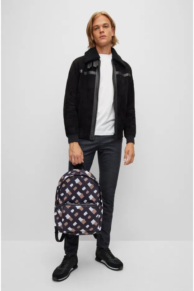 Boss - Hugo Boss Zaino in materiale riciclato con spallacci regolabili