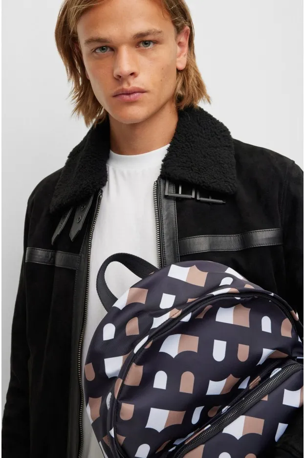 Boss - Hugo Boss Zaino in materiale riciclato con spallacci regolabili