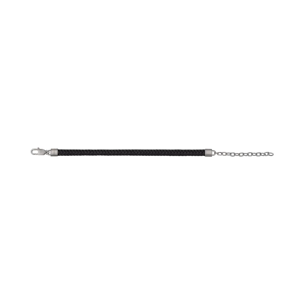 Bracciale Uomo Acciaio Pelle Intrecciata Nera B Mix Breil