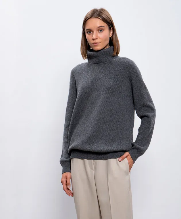 Brunello Cucinelli Maglione in cashmere grigio M12175403