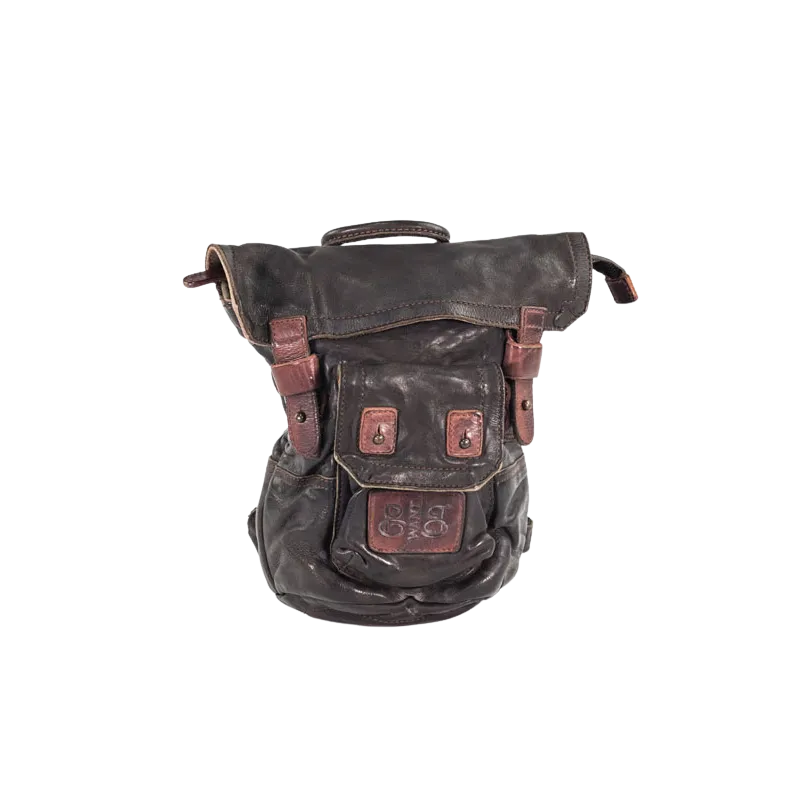B.WANT.B  ---------    ------------Zaino in Pelle  - Gas Mask - Leather BackPack Gas Mask 