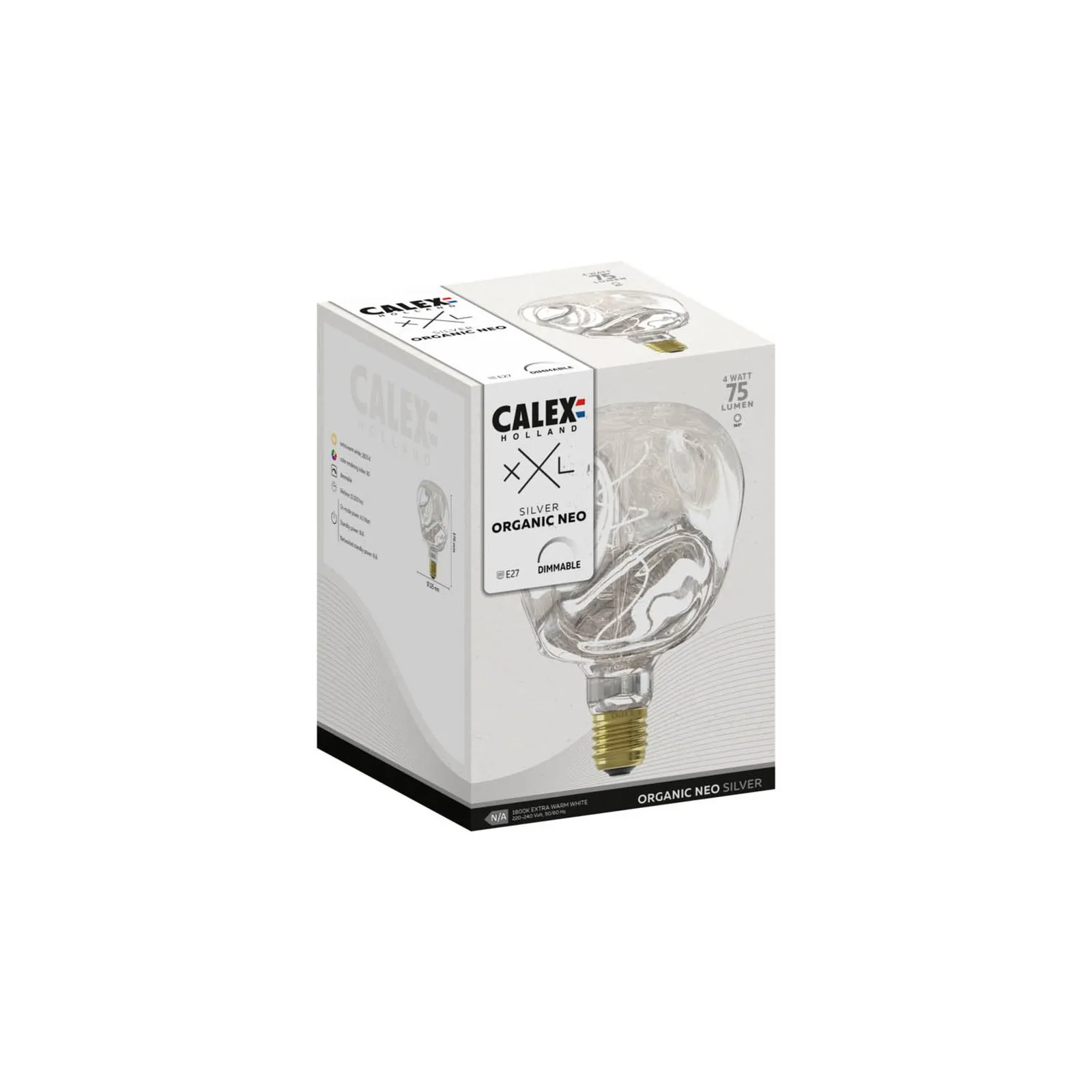 Calex XXL Organic Neo LED E27 4W G125 dimm argento