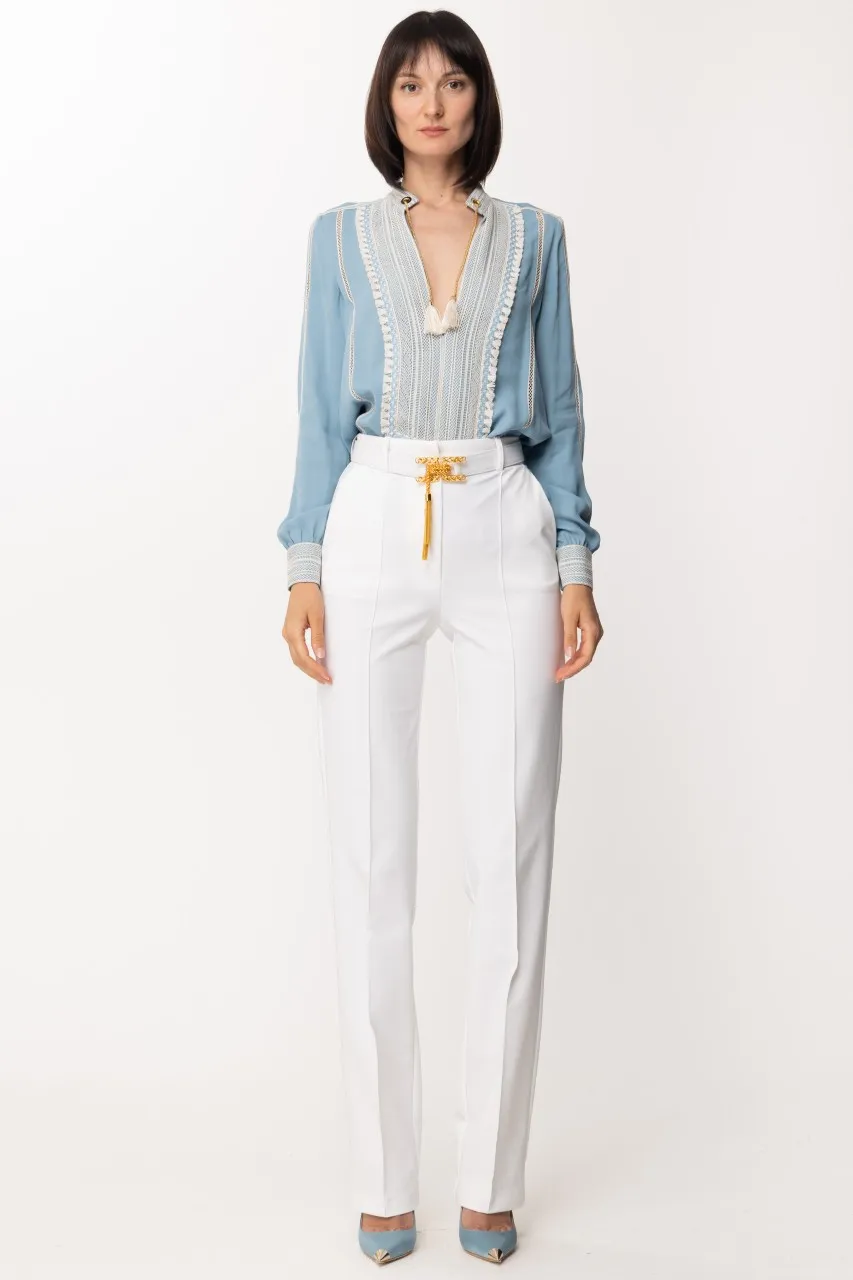 Camicia con plastron e polsi in pizzo CARTA DA ZUCCHERO/BURRO