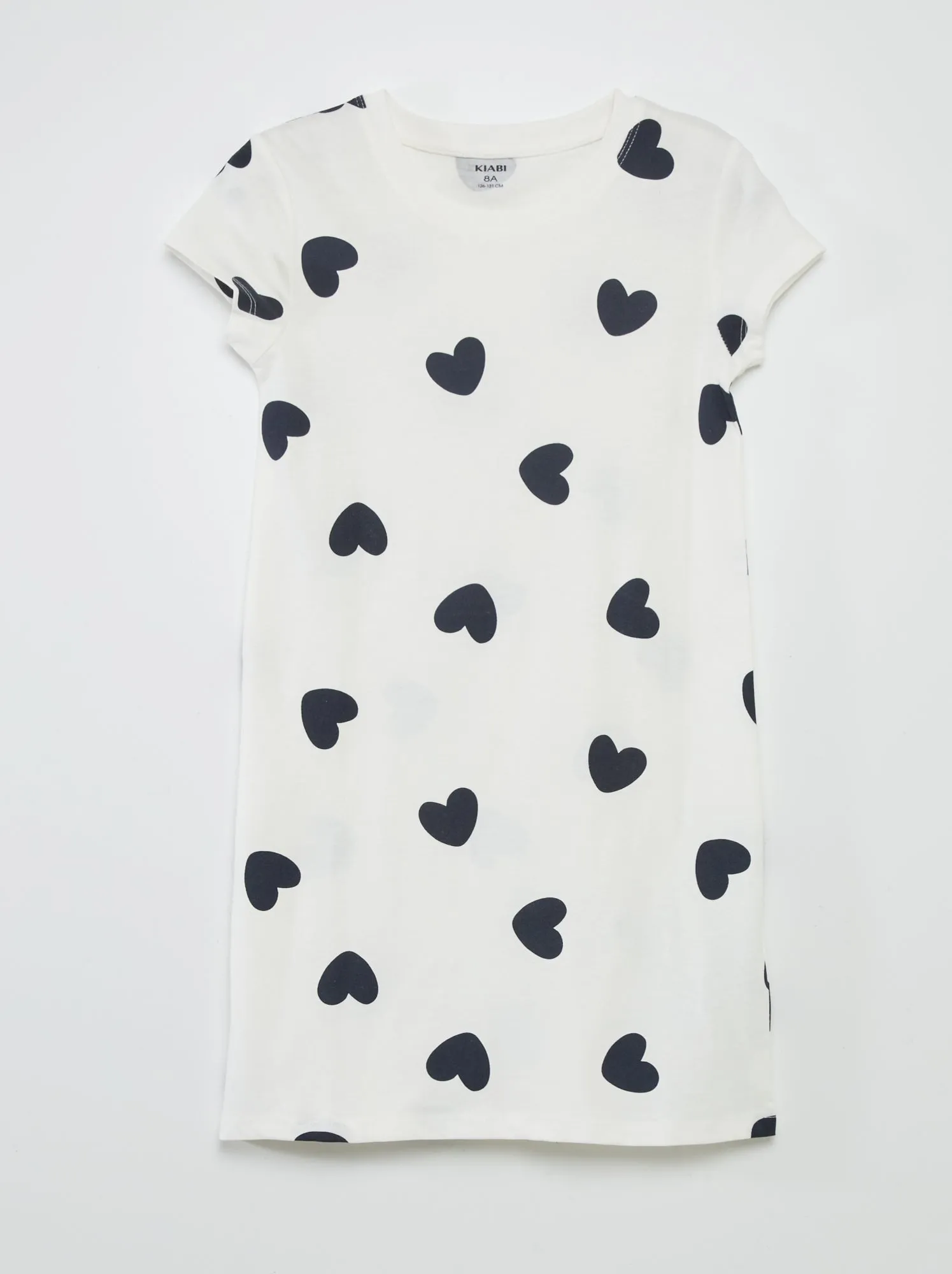 Camicia da notte con motivi cuori in cotone - BLU