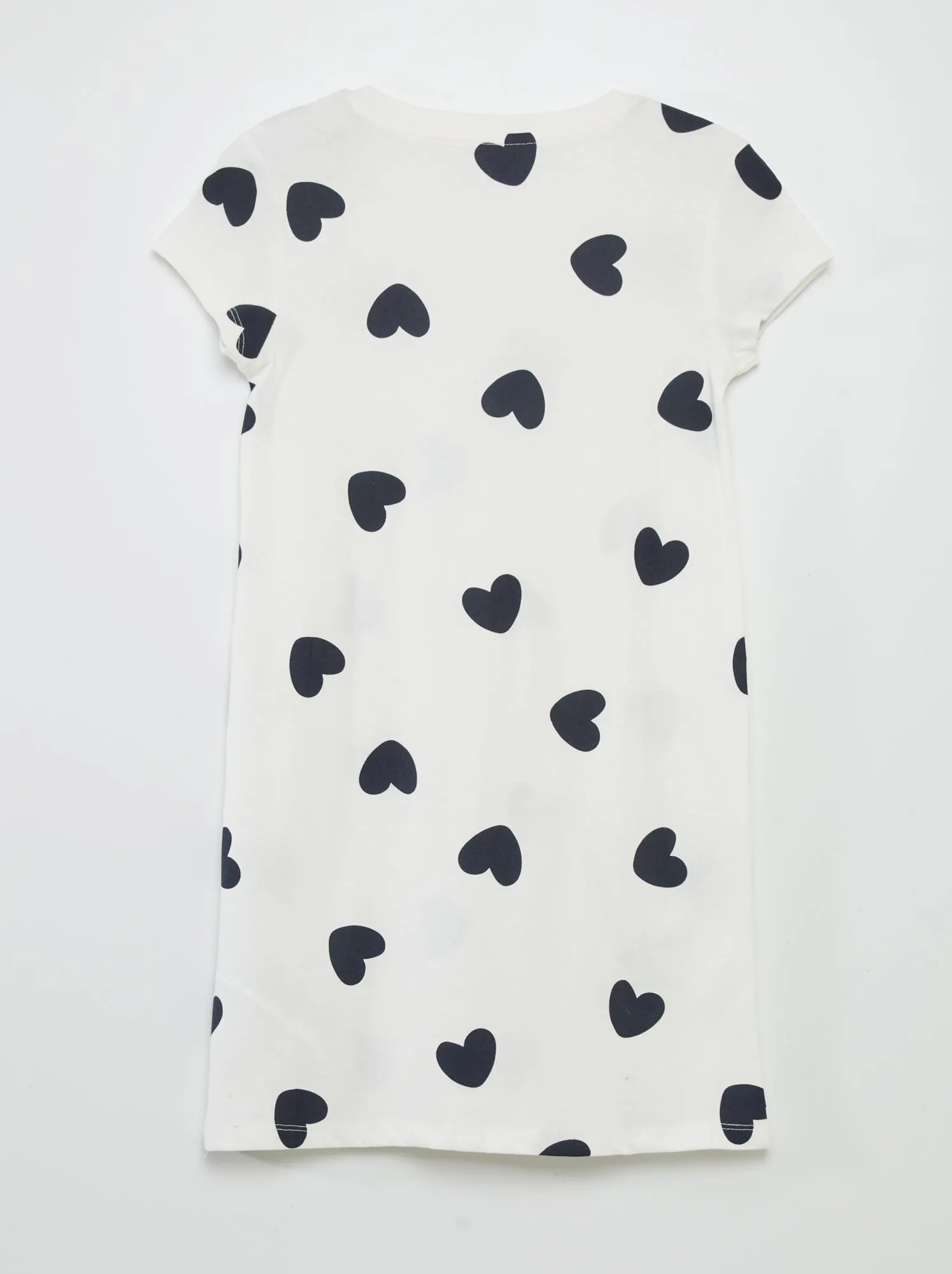 Camicia da notte con motivi cuori in cotone - BLU