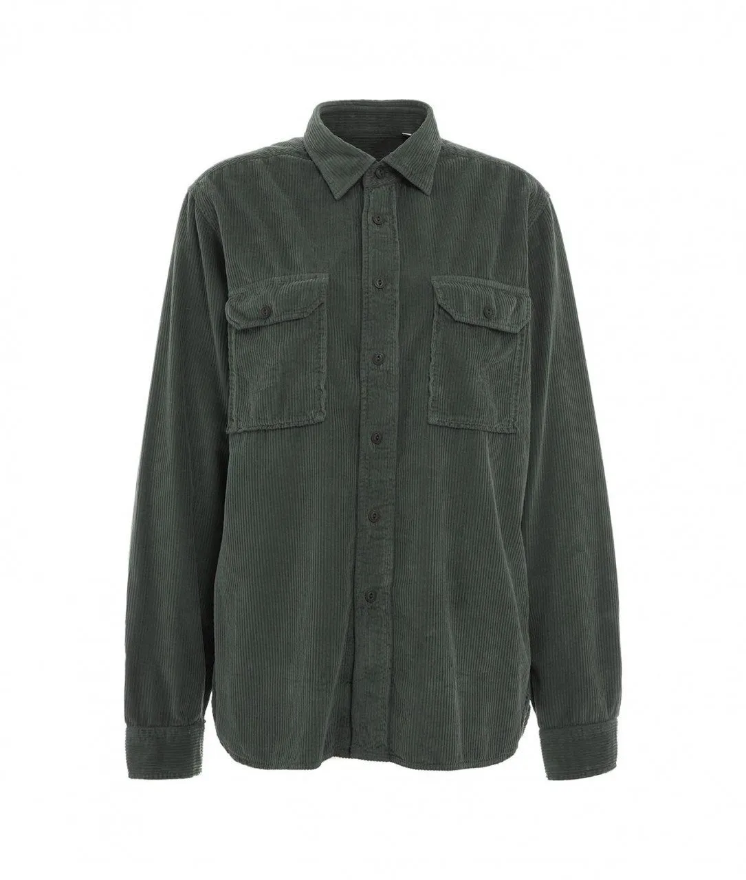 Camicia in velluto a coste verde verde