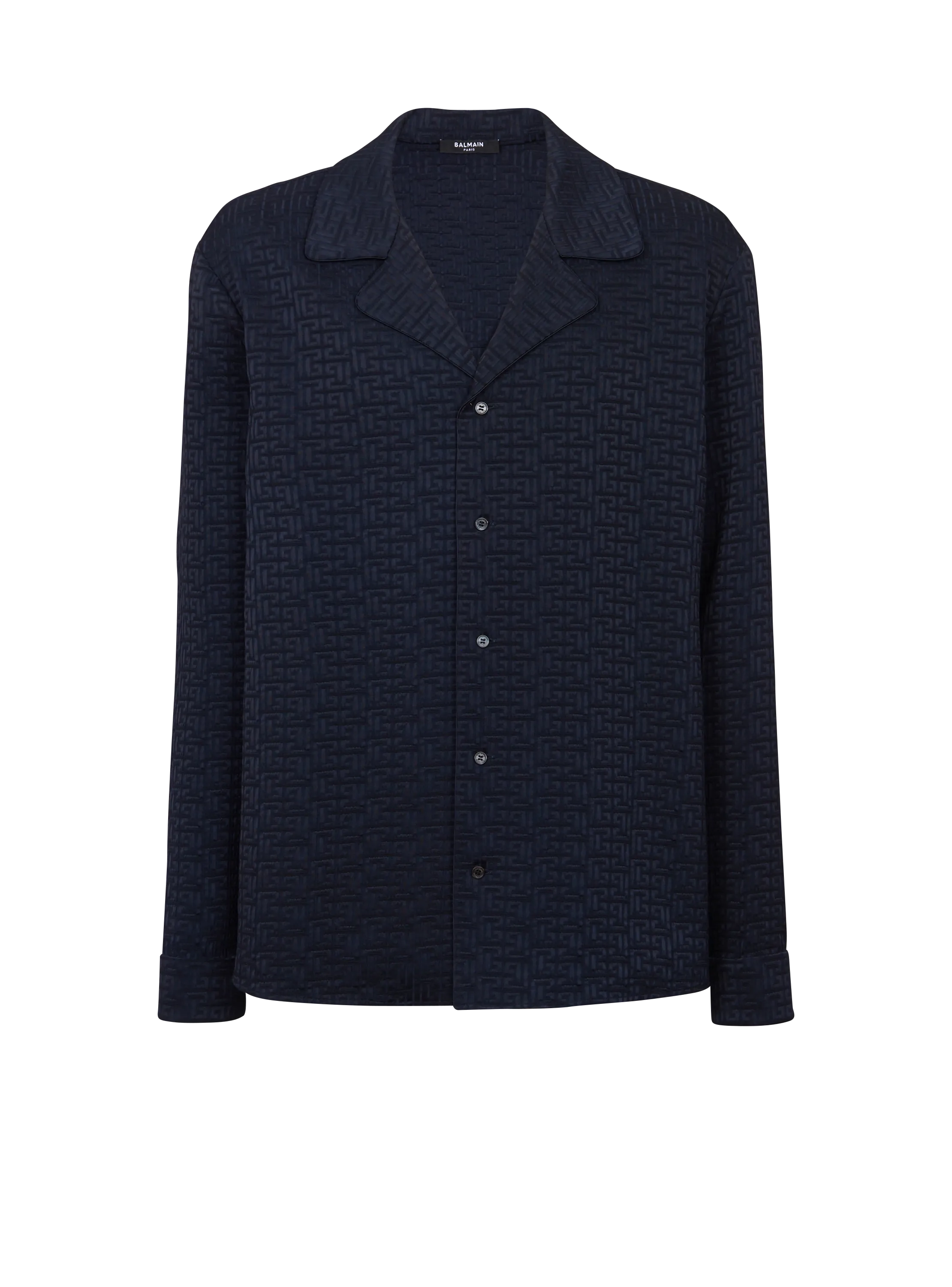 Camicia pigiama in jacquard con monogramma PB labirinto