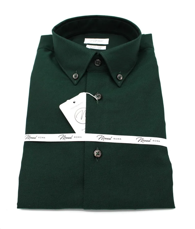 Camicia twill verde facile stiro