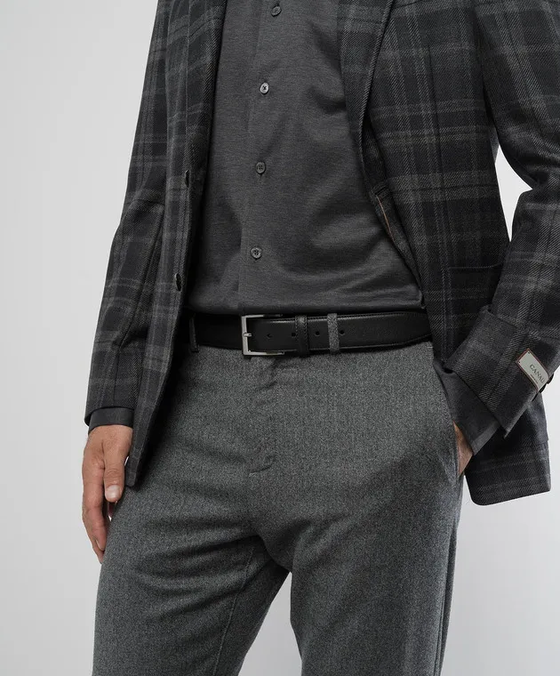 Canali Cintura in pelle nera KA0002550C