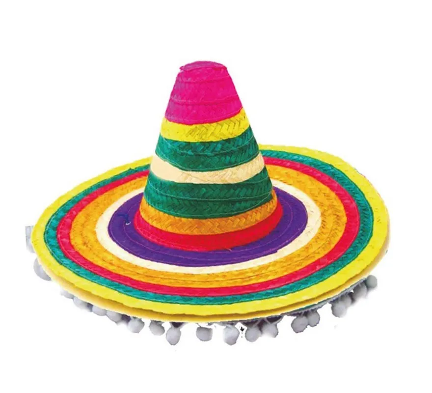 Cappello messicano multicolore adulto 48 cm