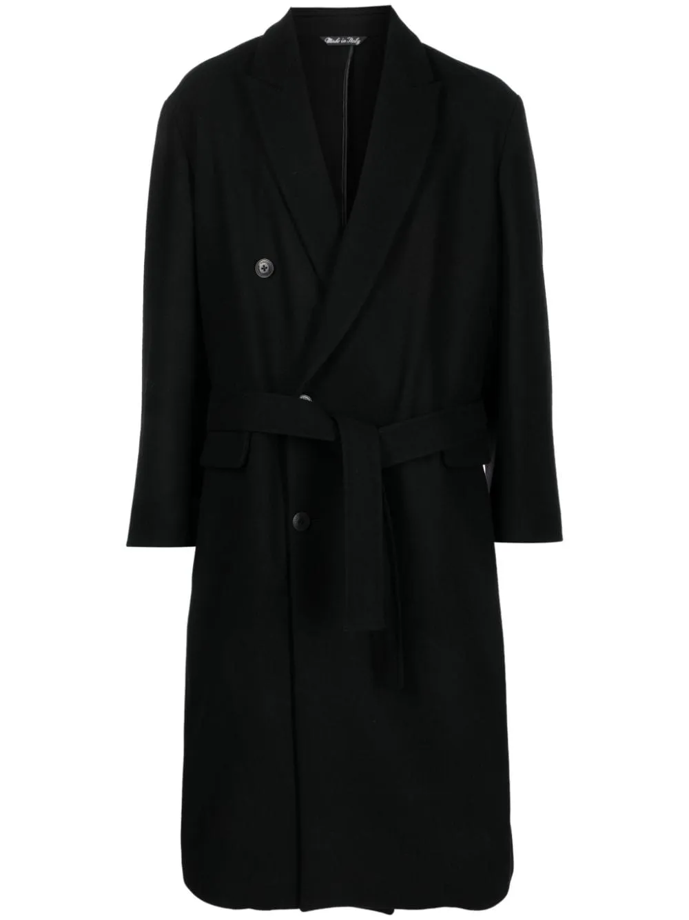 Cappotto Christian con cintura in nero - uomo