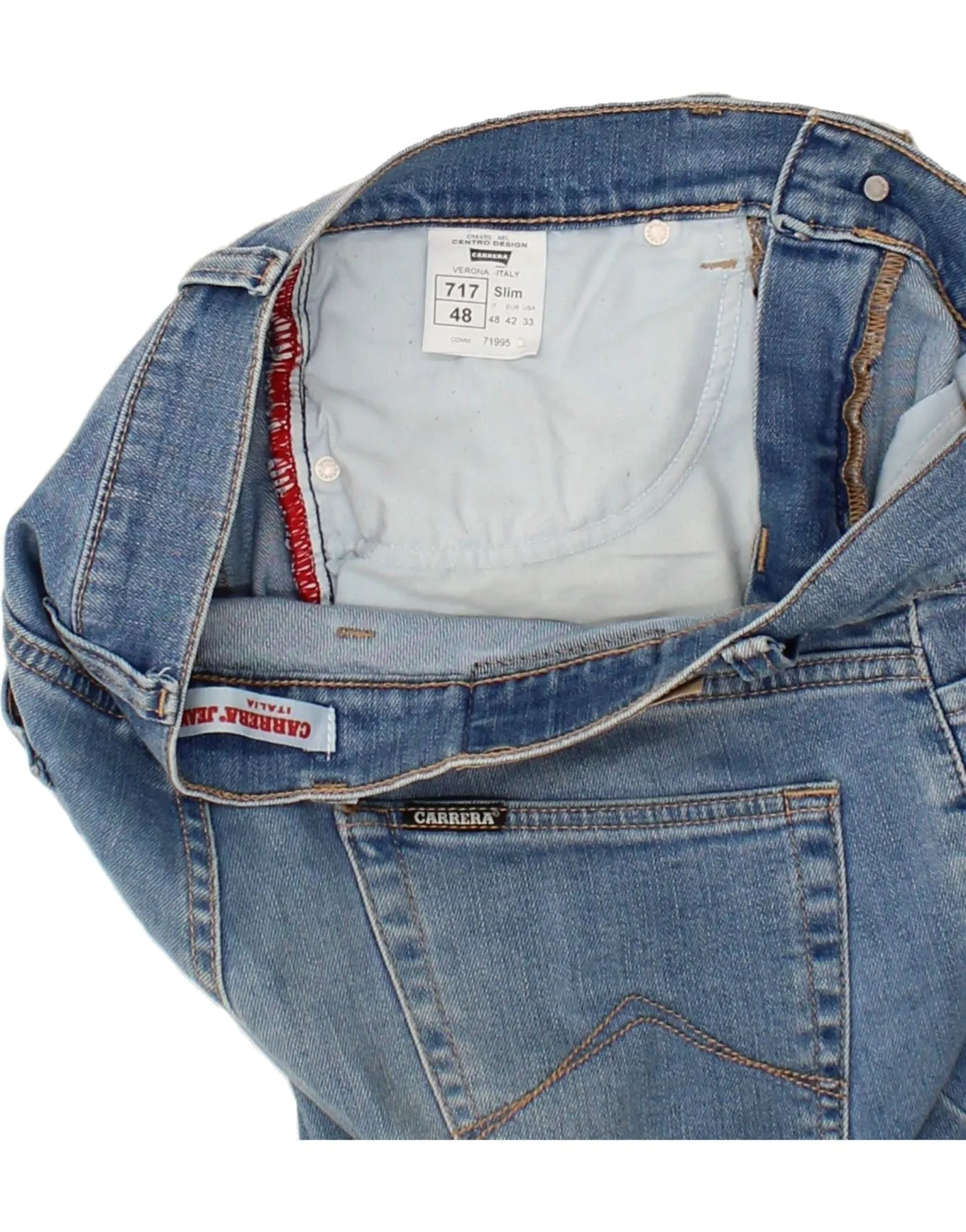 CARRERA Womens 717 Slim Jeans IT 48 XL W36 L32 Blue Cotton