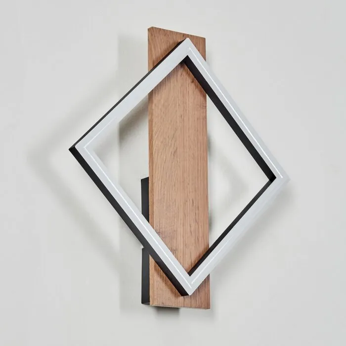 Cascade Applique LED Marrone, Aspetto del legno, Nero, 1-Luce