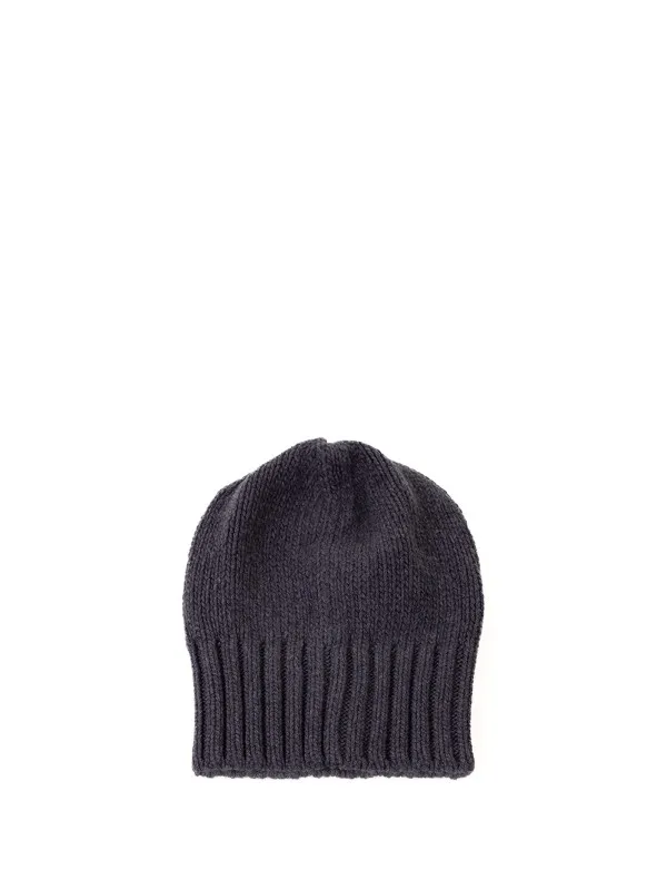 Cashmere hat in blue avio