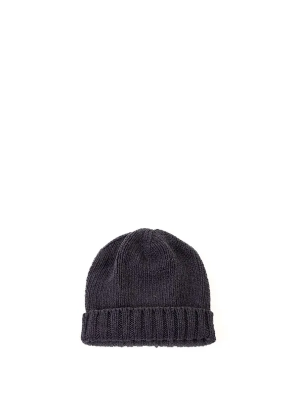 Cashmere hat in blue avio