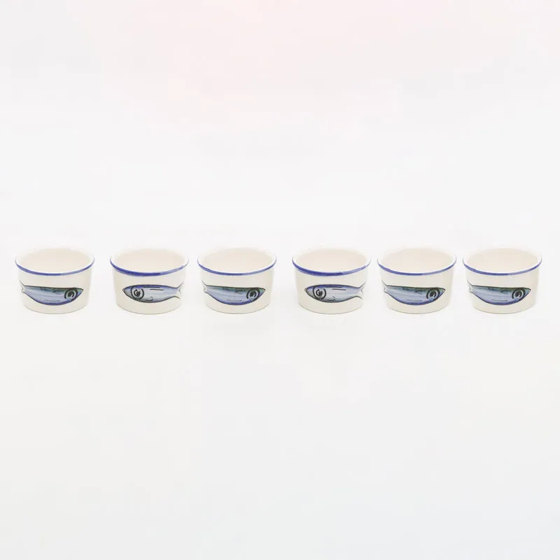 Ceramiche Crescentini Set da 6 coppette gelato Sardine