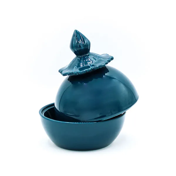Ceramiche Rebirth Scatolina Pomello antico, blu lucido