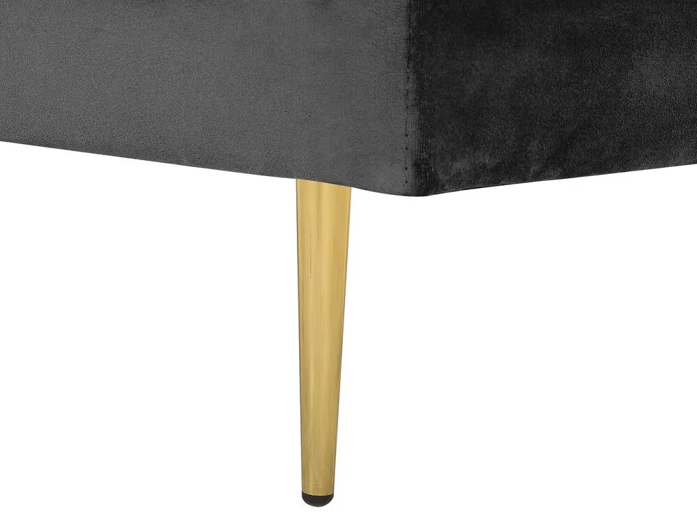 Chaise longue velluto nero destra MIRAMAS