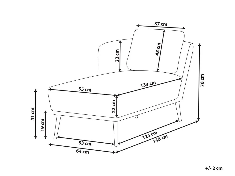 Chaise Lounge tessuto grigio scuro lato destro ARTHEZE