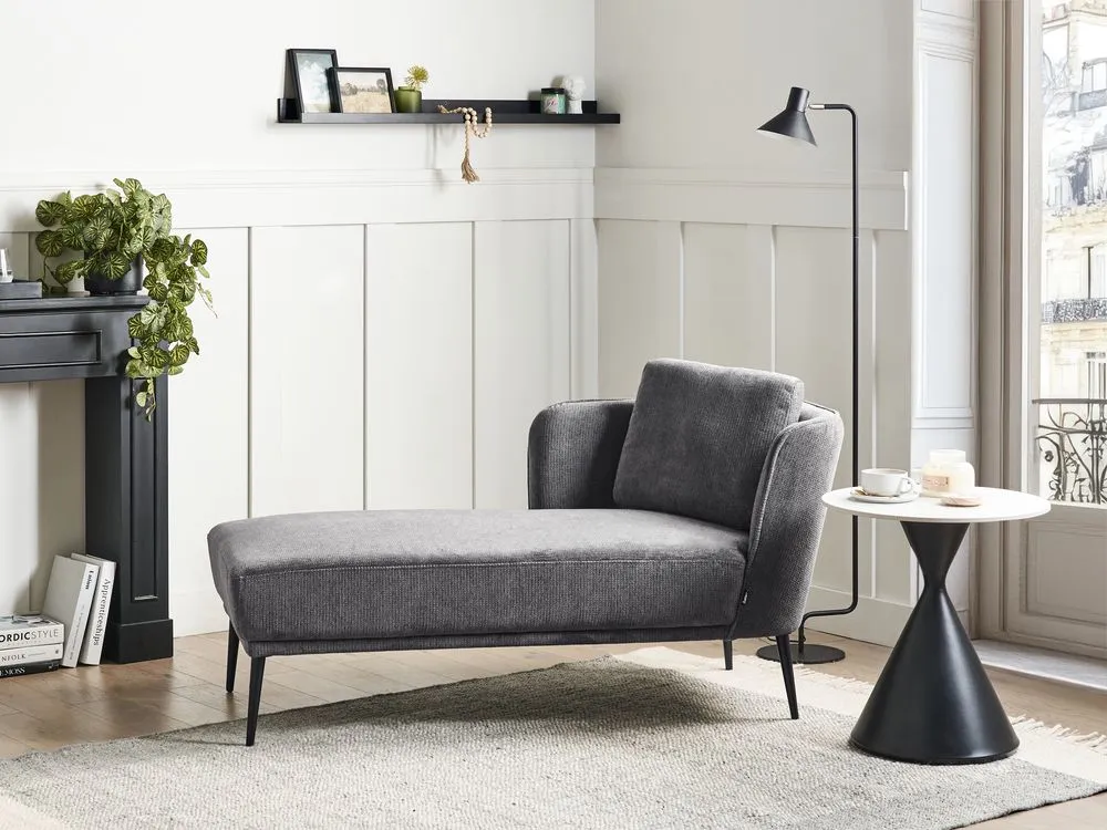 Chaise Lounge tessuto grigio scuro lato destro ARTHEZE
