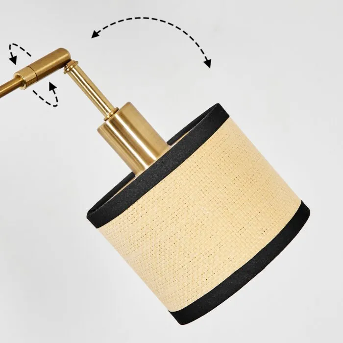 Chellas Lampada da terra Ottone, Nero, 3-Luci