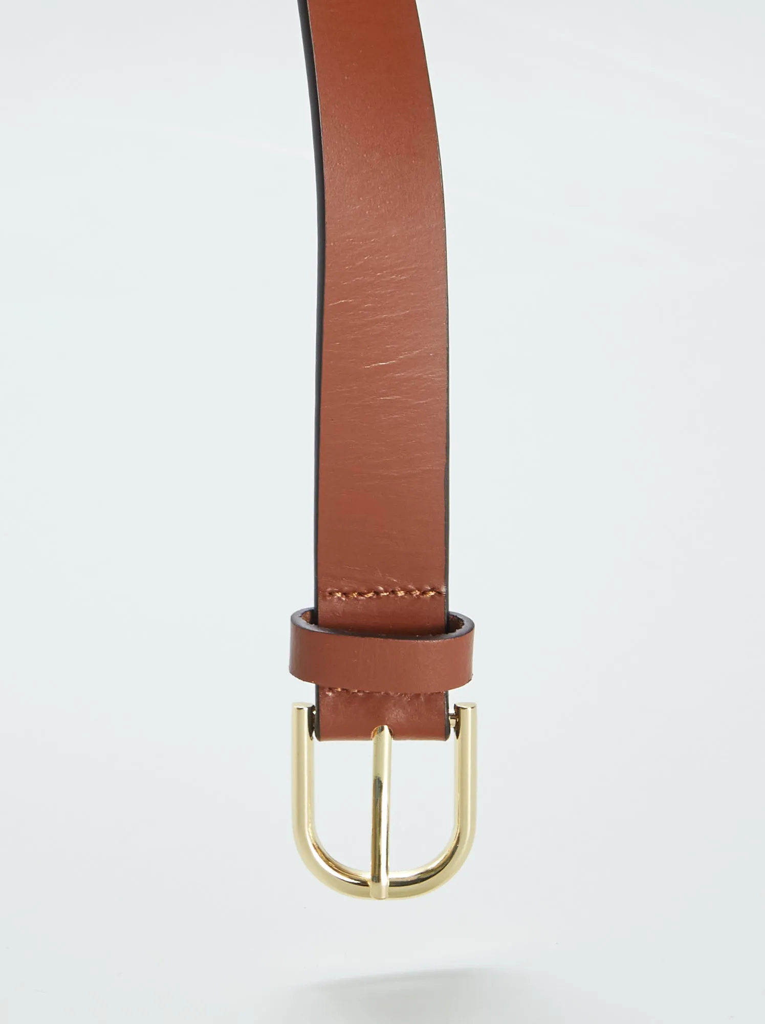 Cintura basica in pelle - MARRONE