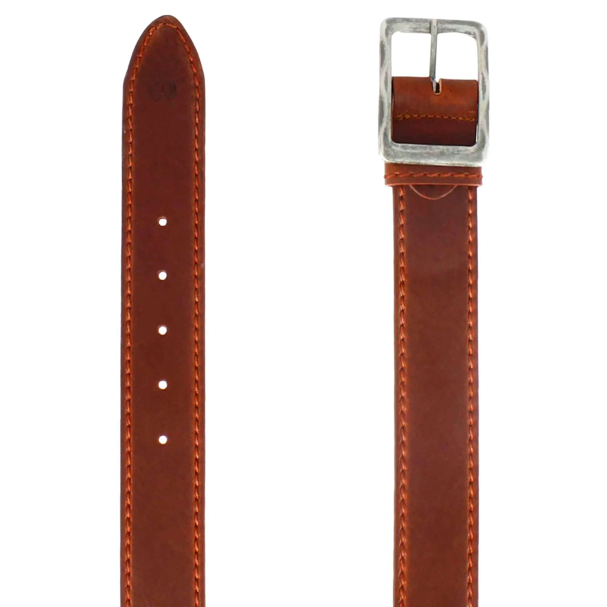 Cintura da uomo classica in pelle colore marrone chiaro con cuciture