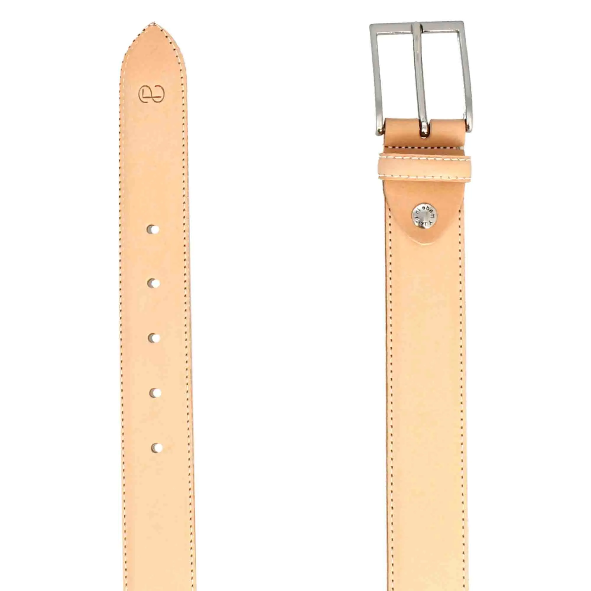 Cintura da uomo in pelle pieno fiore colore naturale