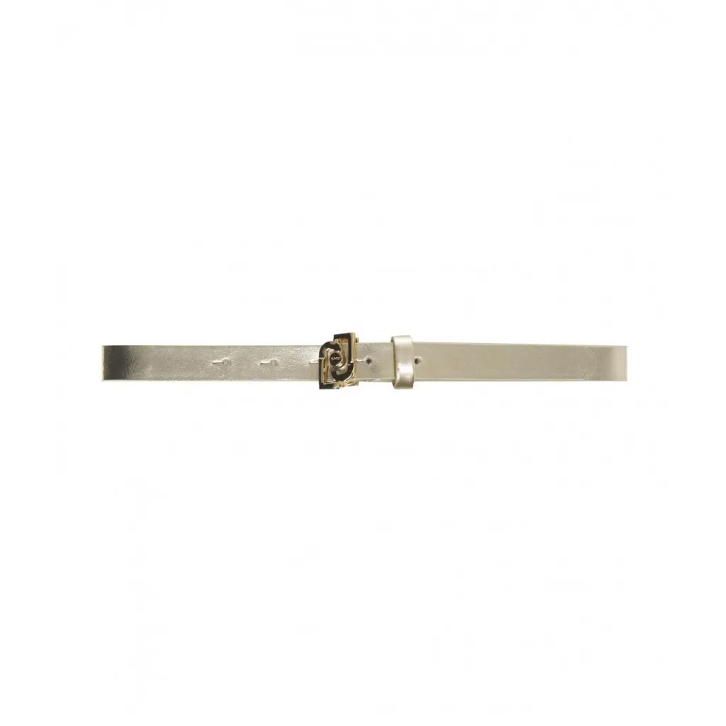 Cintura in pelle con fibbia oro