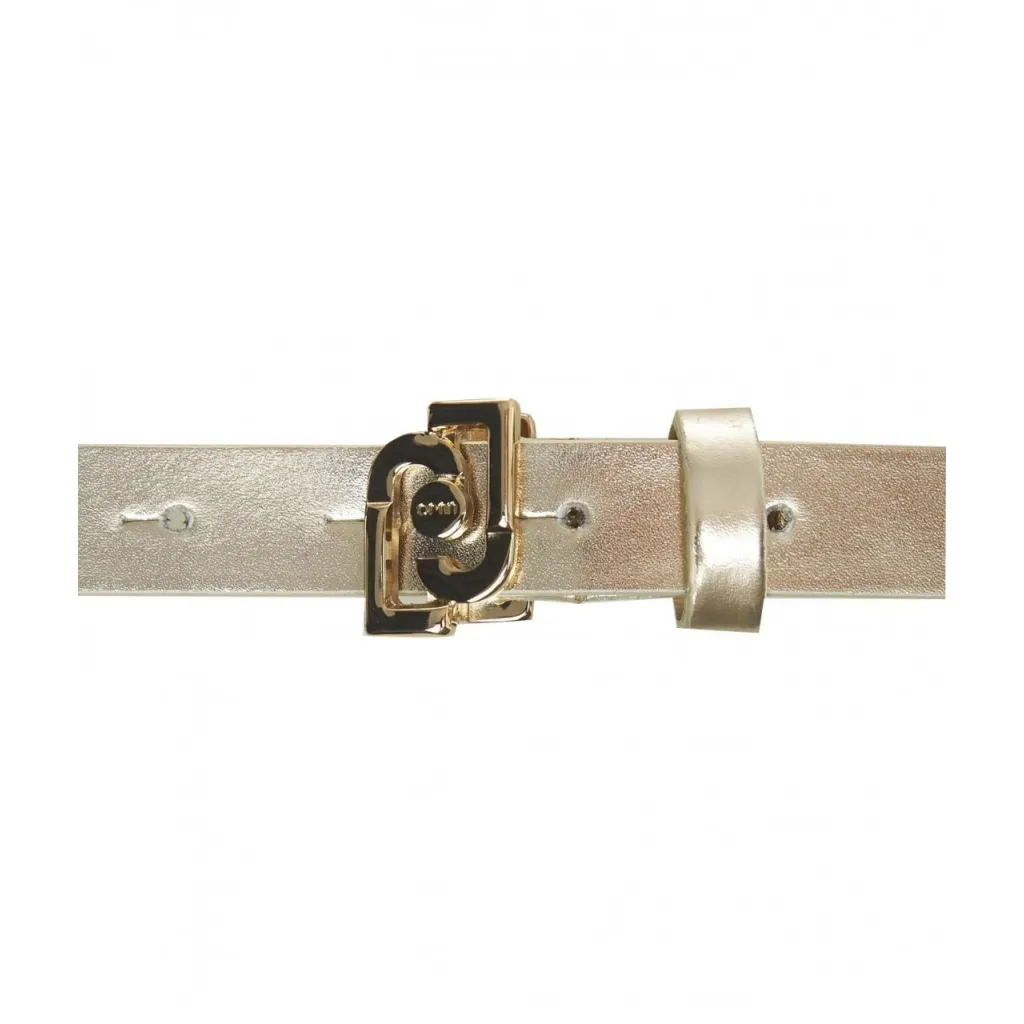 Cintura in pelle con fibbia oro