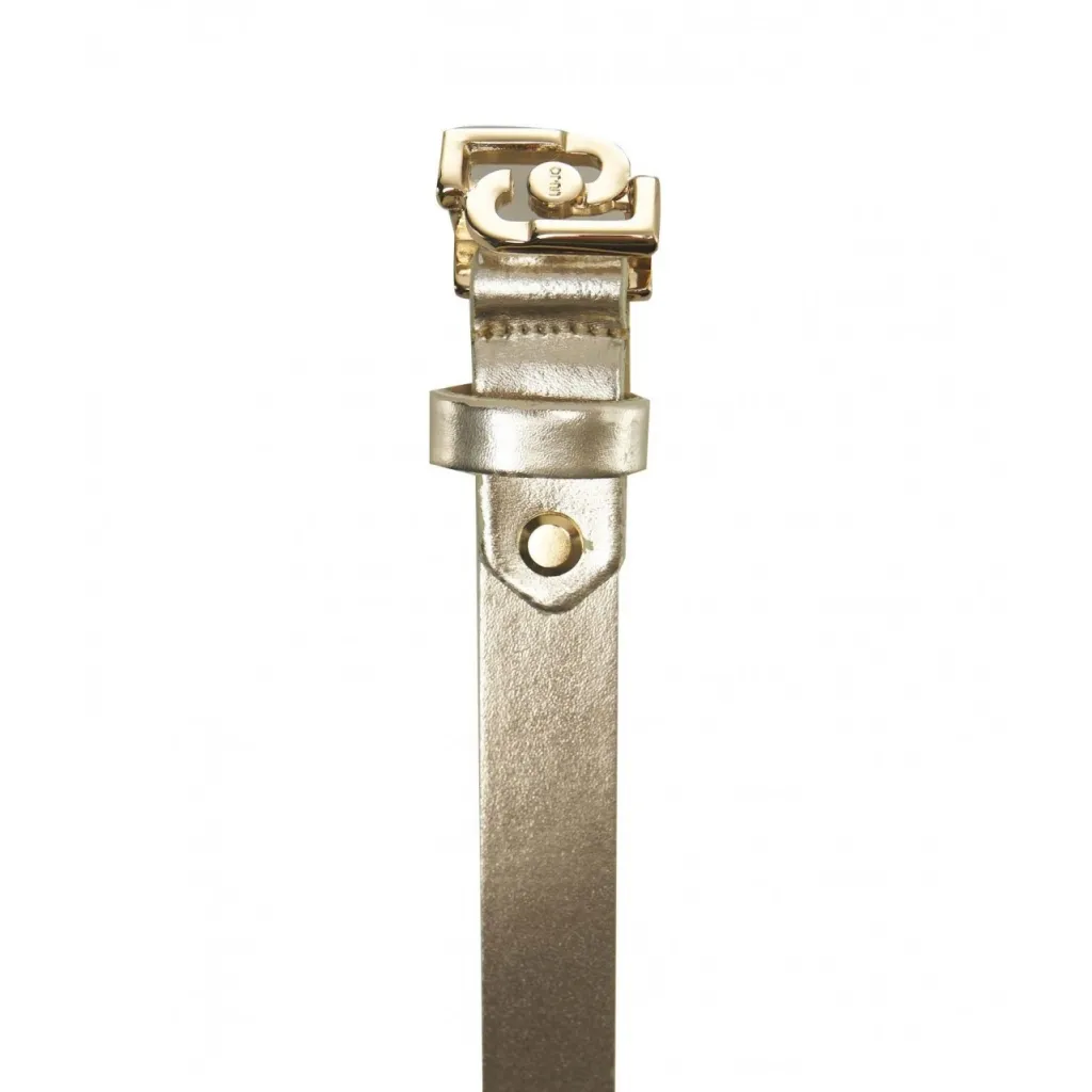 Cintura in pelle con fibbia oro