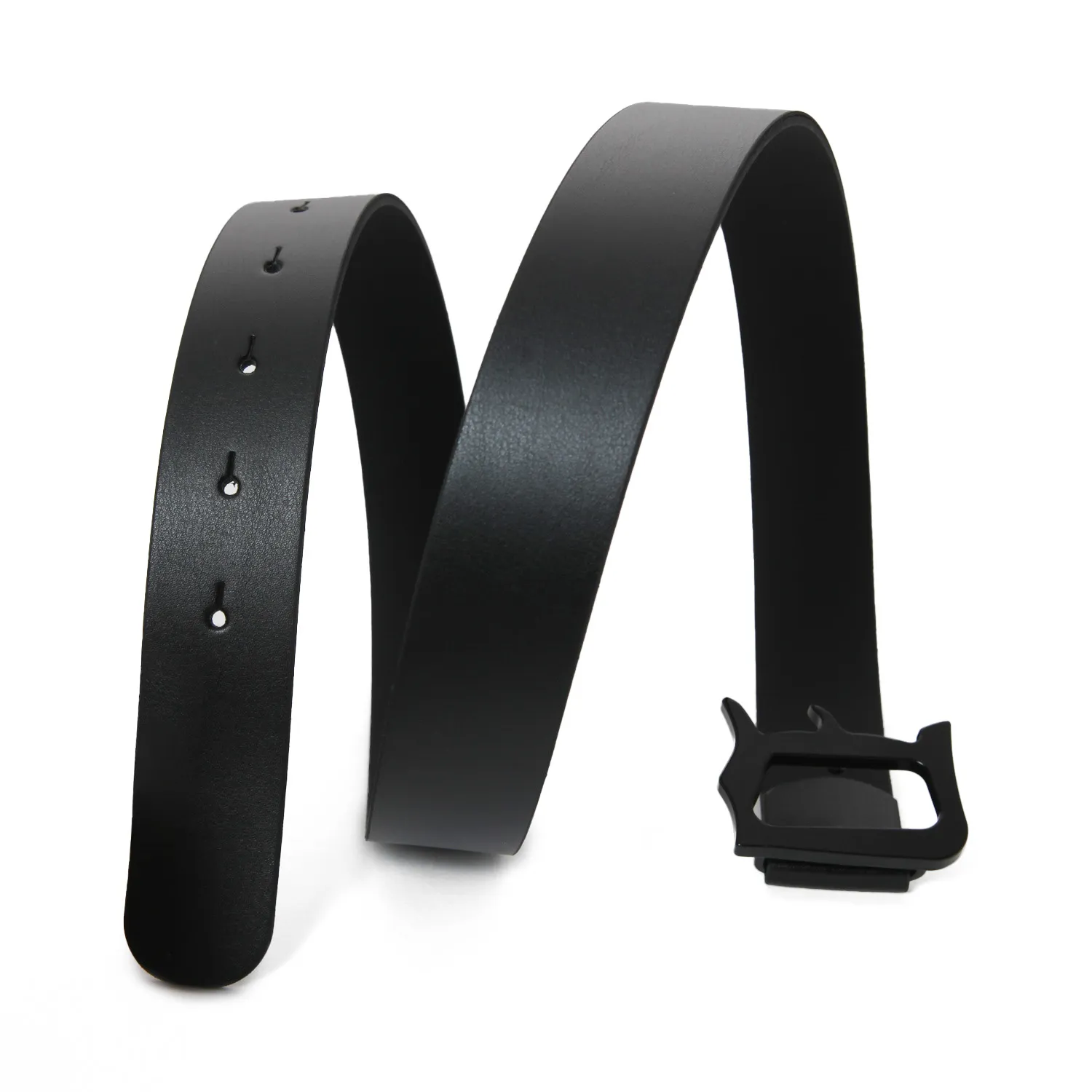 Cintura In Pelle Nera Con Monogramma Bambino Teen