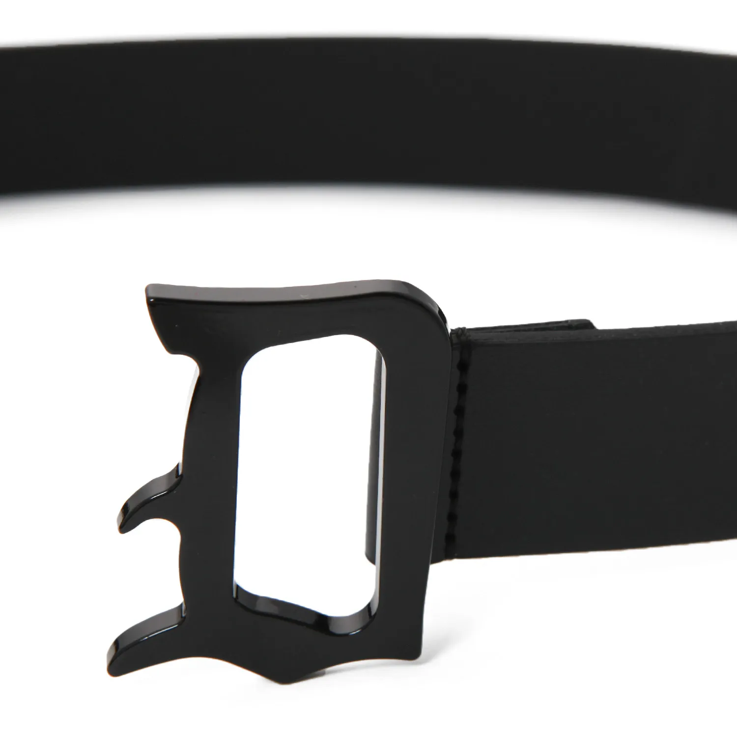Cintura In Pelle Nera Con Monogramma Bambino Teen