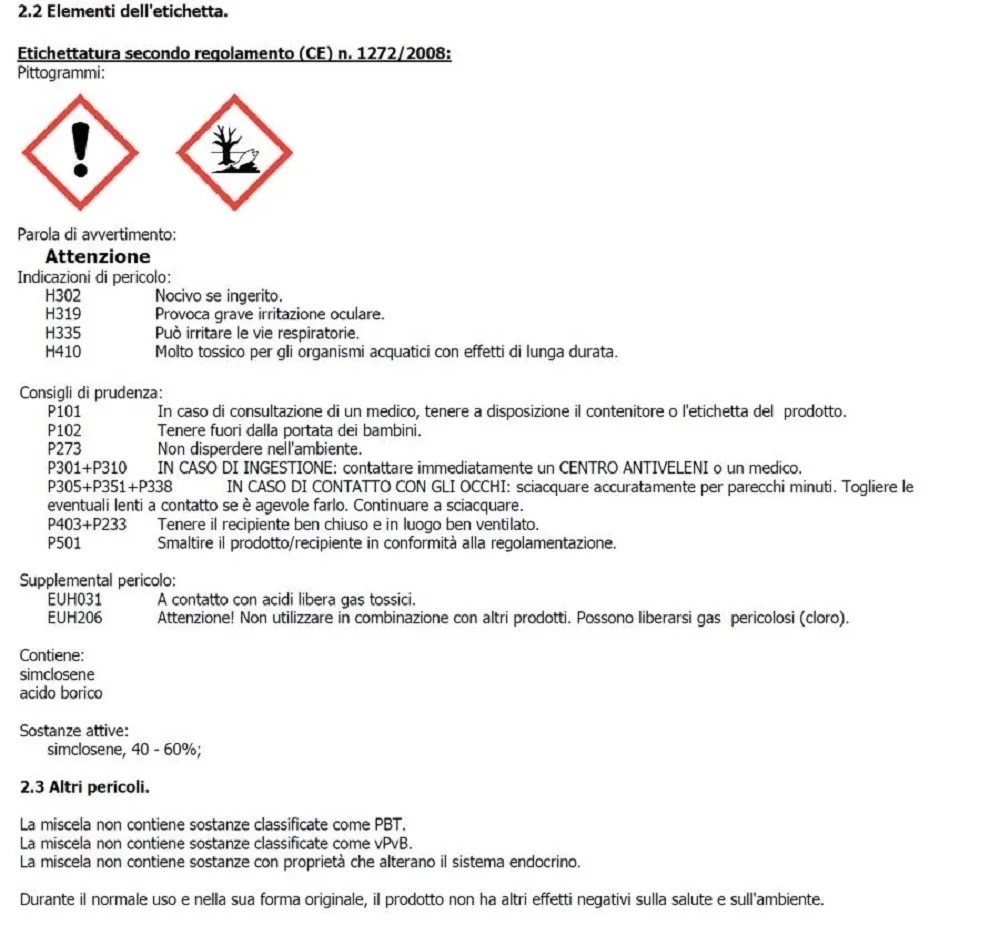 Cloro forte 5 kg pastiglie da 30 g
